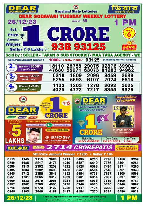 dear lottery result yesterday 8pm west bengal|Nagaland Dear Meghna 1 PM Lottery Result Today 30.